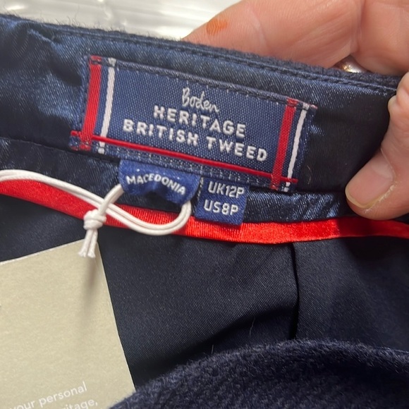 Boden NWT Navy British Tweed Pencil Skirt Size 8P - Picture 9 of 12